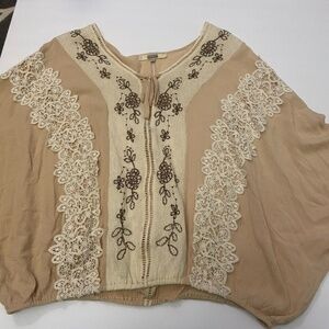 Gimmick Women's Blouse Cream an brown